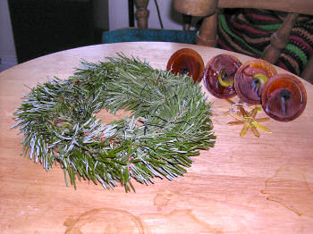 Picture of a advent wreath being dismantled