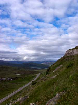 Picture of the view from Knockan Crag along the road north