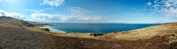 Picture of a 180° panoramic view of a coastline