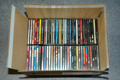 Picture of a box full of CDs