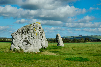 Picture of two standing stones in a field